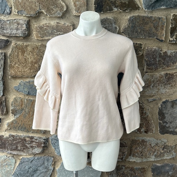 Tory Burch Ashley Ruffled Bell Sleeves Pullover Sweater size small - Picture 4 of 10